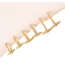 Fashion Gold Copper Geometric Earring 6-piece Set