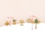 Fashion Color Copper Inlaid Zirconium Cartoon Bear Earring Set Of 5 Pieces