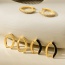 Fashion Gold Copper Inlaid Zirconium Oil Dripping V-shaped Earrings Set Of 6