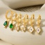 Fashion Gold Copper Inlaid Zirconium Geometric Pendant Earrings 6-piece Set