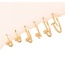 Fashion Gold Copper Inlaid Zirconium Round Nail Earring Set Of 6 Pieces