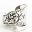 Fashion Silver Alloy Geometric Carved Open Ring