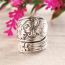 Fashion Silver Alloy Geometric Carved Open Ring