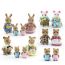 Fashion Brown Rabbit Family Of Four Plastic Childrens Simulated Animal Toys
