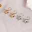 Fashion 20# Metal Diamond Butterfly Hoop Earrings