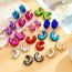 Fashion Gold Acrylic Color Plated C-shaped Hollow Earrings