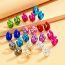 Fashion Steel Color Acrylic Color Plated C-shaped Hollow Earrings