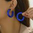 Fashion Blue Acrylic Twist C-shaped Earrings