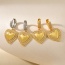 Fashion Silver Copper Inlaid Zirconium Heart Hoop Earrings