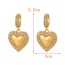 Fashion Silver Copper Inlaid Zirconium Heart Hoop Earrings