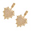 Fashion Golden 2 Copper Inlaid Zirconium Irregular Heart Hoop Earrings