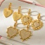 Fashion Golden 2 Copper Inlaid Zirconium Irregular Heart Hoop Earrings