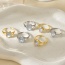 Fashion Golden 2 Copper Set Zirconium Drop-shaped Open Ring