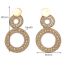 Fashion Gold Rice Beads Braided Round Earrings