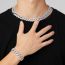 Fashion Colorfast Silver 16inch (40cm) Alloy Diamond Geometric Chain Necklace For Men