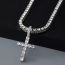 Fashion Golden Cross + 20inch Tennis Chain Alloy Diamond Cross Mens Necklace
