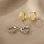 Fashion Gold Metal Diamond Round Earrings