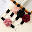 Fashion Necklace Black Flocked Rose Necklace
