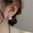 Fashion Gold Metal Cross Pearl Stud Earrings