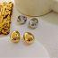 Fashion Gold Glossy Irregular Oval Stud Earrings