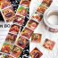 Fashion Square Bear Expression Pack Paper Printed Pocket Material Dot Stickers