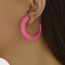 Fashion Rose Red Acrylic C-shaped Earrings