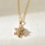 Fashion Gold Titanium Steel Inlaid Zirconium Snowflake Pendant Necklace