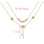 Fashion Golden 2 Double Layer Titanium Steel With Zirconium Butterfly Pendant Tassel Pearl Necklace