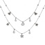 Fashion Silver 2 Titanium Steel Inlaid Zirconium Shell Pentagram Pendant Necklace