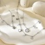 Fashion Silver 3 Titanium Steel Inlaid With Zirconium Shell Love Pendant Necklace