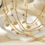 Fashion Golden 3 Double-layer Titanium Steel Round Turquoise Geometric Pendant Snake Bone Chain Necklace