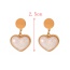 Fashion Rose Gold Titanium Steel Letter Pearl Love Earrings