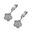 Fashion Silver Titanium Steel Flower Earrings