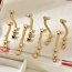 Fashion Golden 4 Titanium Steel Inlaid With Zirconium Round Scale Snake Bone Chain Earrings