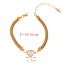 Fashion Gold Titanium Steel Pearl Love Pendant Snake Bone Chain Bracelet