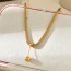 Fashion Gold Titanium Steel Chain Pendant Ball Bead Bracelet