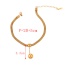 Fashion Gold Titanium Steel Chain Pendant Ball Bead Bracelet