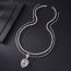 Fashion Lion Necklace Set Silver Geometric Diamond Lion Double Layer Necklace For Men