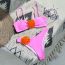 Fashion Pink Three-dimensional Flower One-piece Swimsuit Bikini