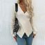 Fashion Khaki Polyester Knitted Crossover V-neck Sweater