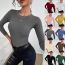 Fashion Grey Polyester Crew Neck Knitted Pullover Sweater