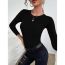 Fashion Brown Polyester Crew Neck Knitted Pullover Sweater