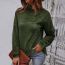 Fashion Army Green Plush Turtleneck Knitted Sweater