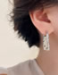 Fashion Earrings - Silver Alloy Irregular Wrinkled Hollow Square Earrings