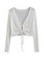 Fashion Grey Polyester Lace Up Sunscreen Cardigan