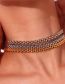 Fashion 6mm Strap Chain Choker Necklace - Gold Gold Plated Stainless Steel Strap Chain Necklace