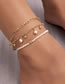 Fashion Gold Metal Pearl Beaded Heart Anklet Set