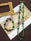 Fashion Necklace Gold Plated Beaded Necklace With Alloy Green Agate Beads