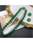 Fashion Earrings Alloy Green Agate Round Stud Earrings