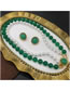 Fashion Necklace Alloy Green Agate Pearl Beaded Necklace